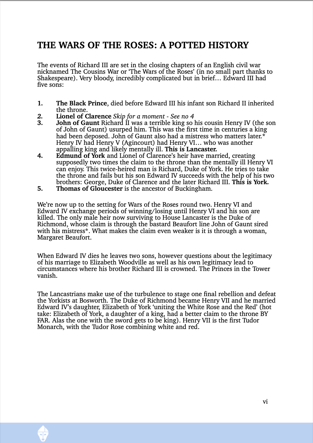 Richard III Troubadour Adaptation E-Play